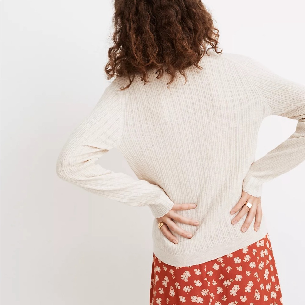 Pointelle Ribbed Cardigan Sweater - Picture 8 of 9